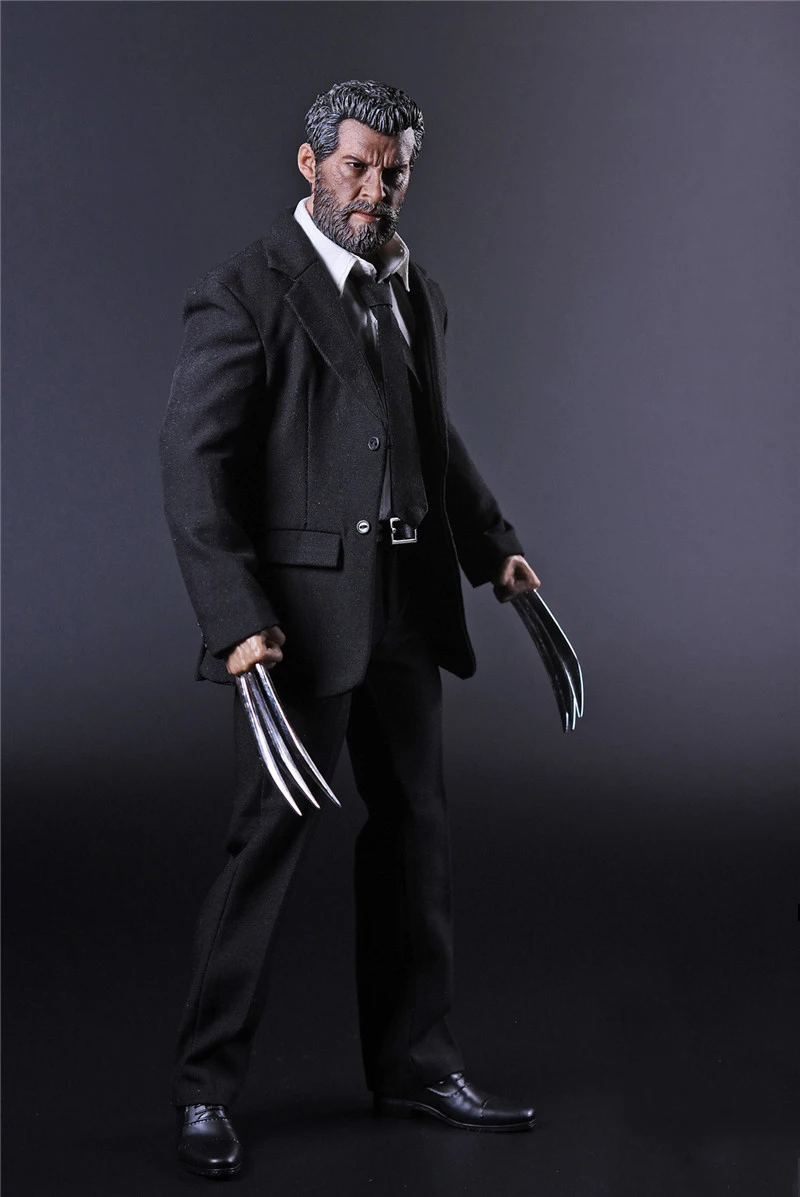 

1/6 Hujh Jackman Logan Full Set Action Figures Black Suit Body Head with Accessories