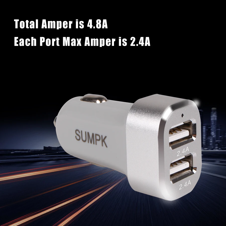 Sumpk двойной зарядное устройство USB 4.8A мини универсальное-Быстрое Автомобильное зарядное устройство для путешествий, походная Зарядка для телефона iphone 6 7 8 для samsung Xiaomi
