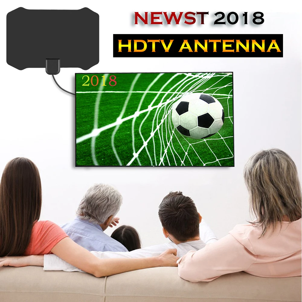 120 миль для ТВ антенны 1080P Цифровая HDTV Внутренняя антенна с усилителем усилитель