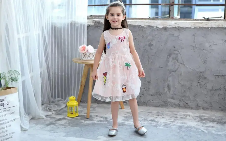 Blue Pink Baby Girls Dress Summer Costume Kids Dresses for Children Party Clothes Princess | Детская одежда и обувь