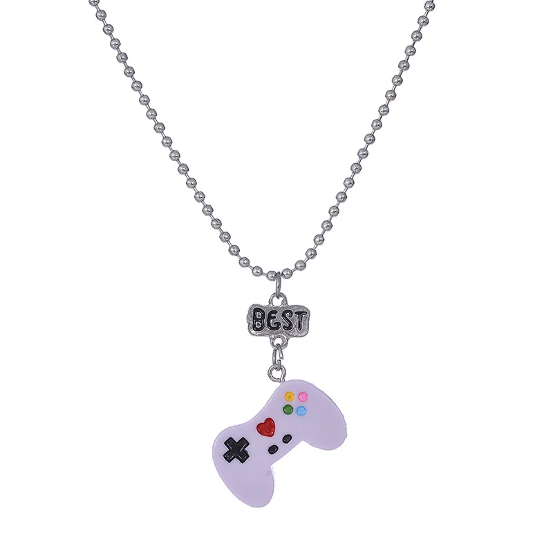 2PCS/Lot "Best Friends" Cute Purple Pink console Kid Necklaces 3-D Imitation Necklace For Children Jewelry, Birthday Gift