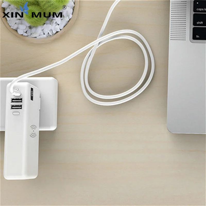 Qi Беспроводное зарядное устройство для iPhone Samsung Xiaomi Huawei и т. д. 10000 мАч Power Bank Dual Usb