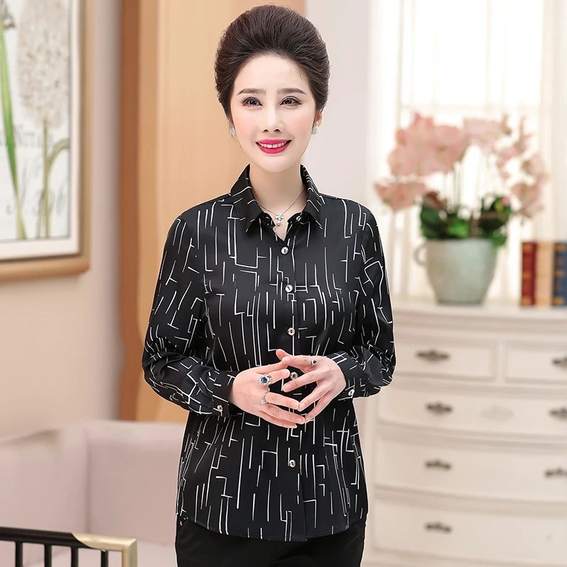 Женские блузки с цветами Повседневная шелковая блузка осенне Весенняя свободная