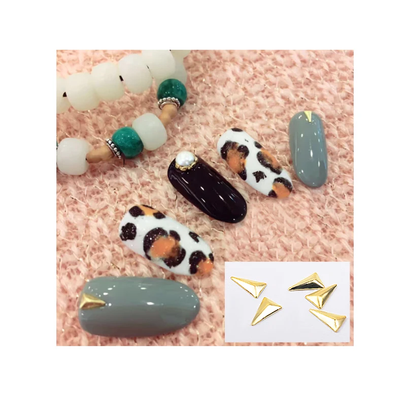 1 комплект Nail Art колесо металла с золотыми заклепками треугольник круглая
