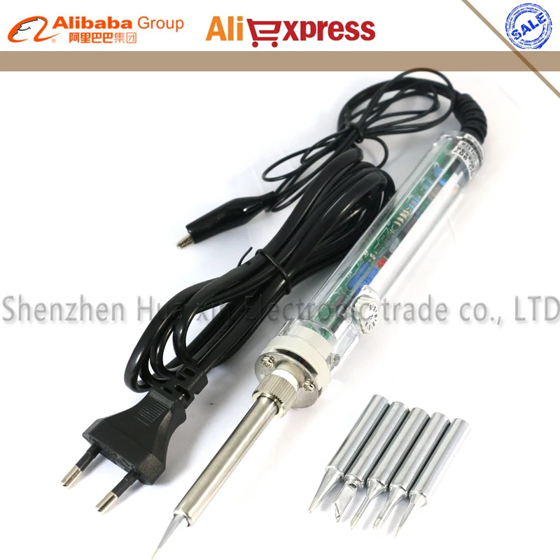 Электрический паяльник с регулируемой температурой 220 В ЕС 60 Вт сварочный набор