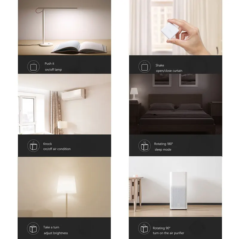 Оригинальный Xiao mi AQara Cube управление Лер Zigbee умный датчик шесть действий для