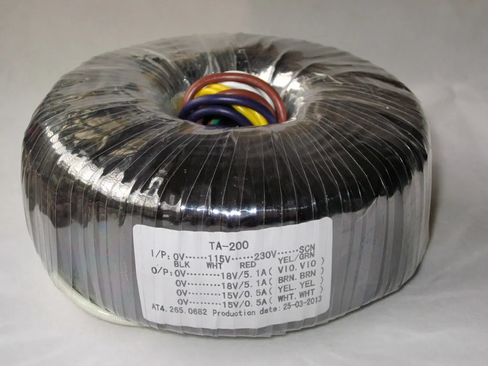 115V 230VAC тороидальный трансформатор медный изготовленный на заказ 200VA двойной