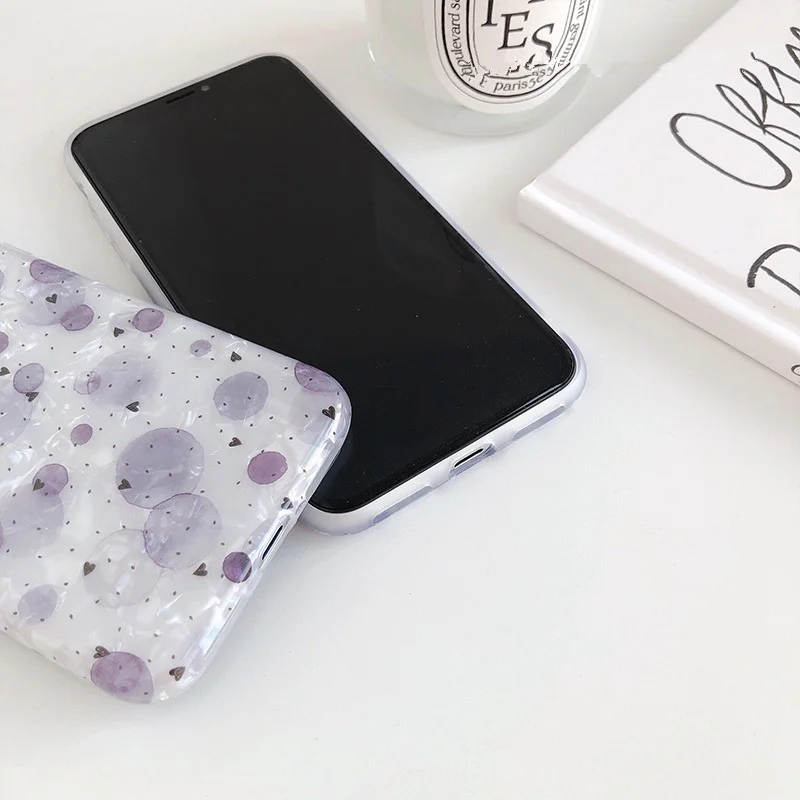 Мягкий чехол светло-фиолетового цвета для IPhone X 6 XS 6S 7 8 XR MAX iPhone Plus корейский стиль