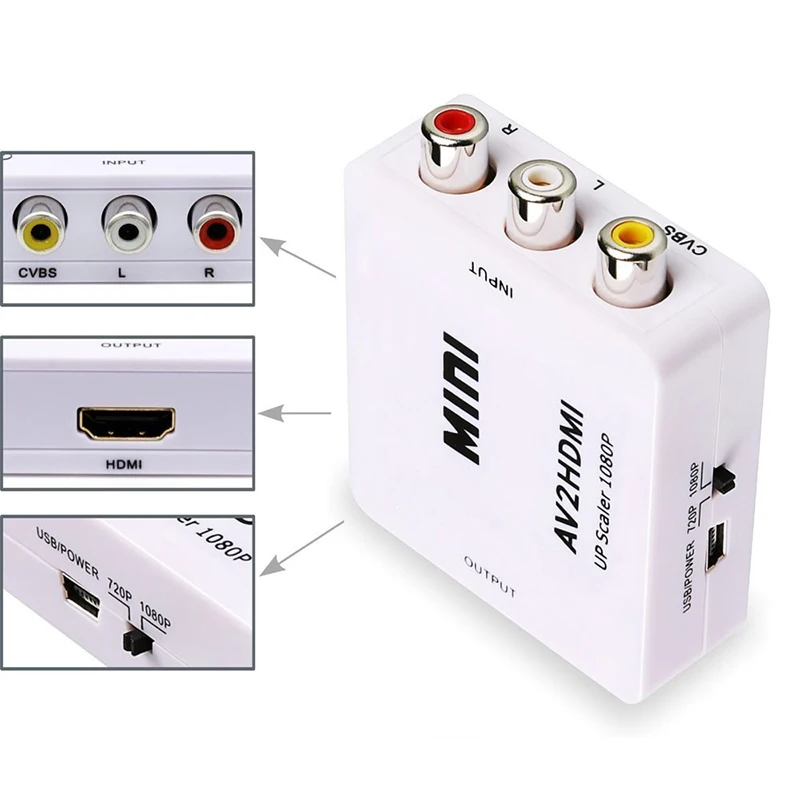 Адаптер конвертер Felkin AV в HDMI CVBS 3RCA 1080P|Кабели VGA| |