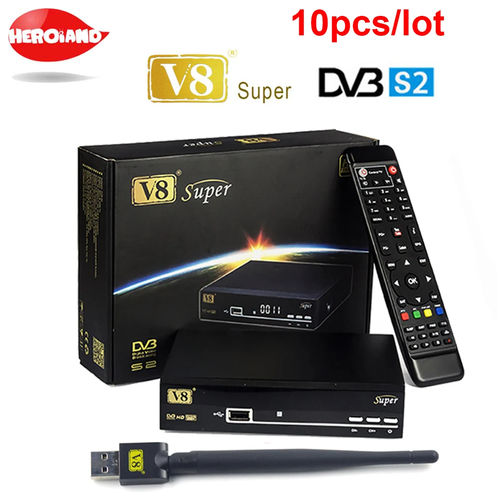 10 шт./лот Gtmedia V8 NOVA free sat V9 SUPER DVB S2 спутниковый ресивер Builtin wifi Поддержка H.265 AVS такой