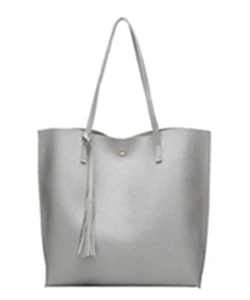 silver color Adiputent Женская модная сумка с ручкой assel кожаная женская большая сумка Повседневная 7 цветов Женская Большой вместительный кошелек - Цвет: silver color