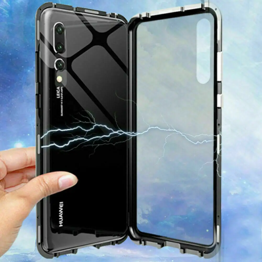 Для Huawei P30 Pro Магнитный чехол передняя + задняя двухсторонняя 9H закаленное стекло