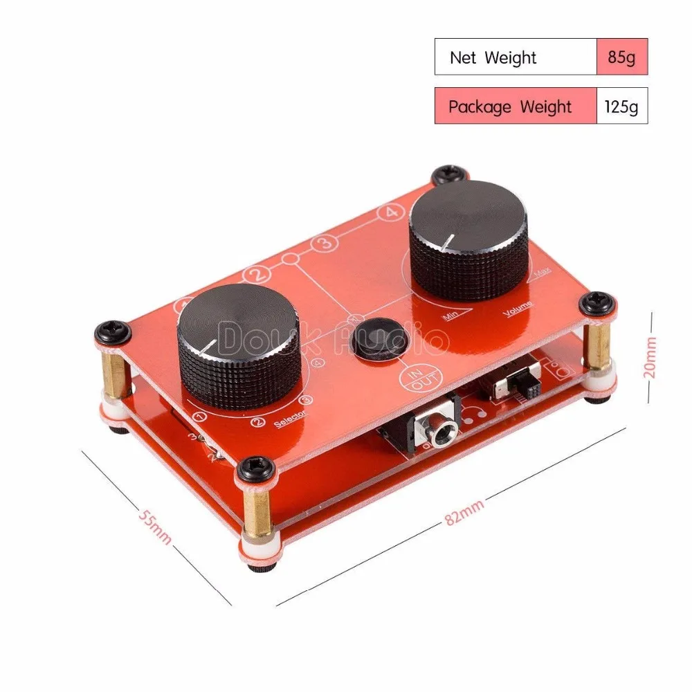 MC104 Red Mini 4 порта стерео 3 5 мм в 1 OUT Audio Splitter селектор Пассивный предусилитель