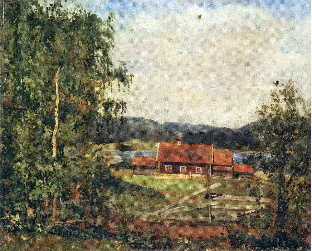 Картина маслом Размножение на льняном холсте landscape maridalen by oslo 1881 Edvard Munch 100% ручная