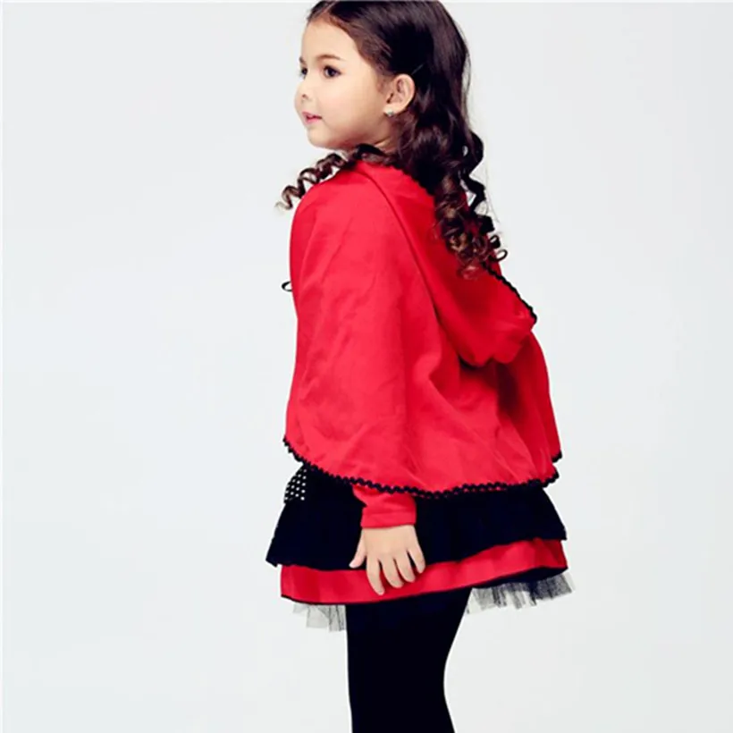 2017 Girls Little Red Riding Hood Costume Child Small Devil Cape Cosplay Halloween Christmas Carnival Party Shows | Тематическая