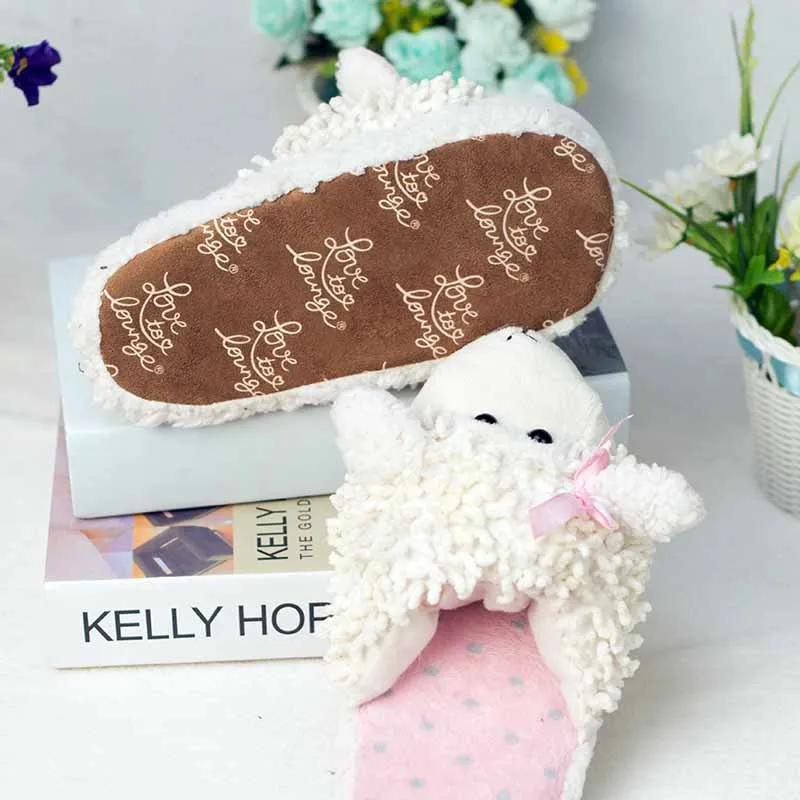Lovers Warm Woman Slippers Winter Plush Home Floor Shoes House Slippers Children fur slippers Women Anime Cartoon Slippers