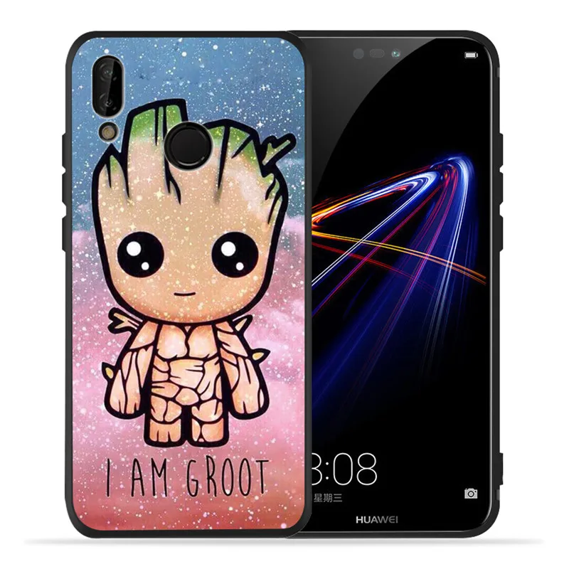 H1555 Marvel Groot Мстители для huawei P8 P10 P20 P30 mate 10 20 Honor 8 8X 8C 9 V20 10 Lite Plus Pro Чехол Coque Etui Funda милый - Цвет: H1555