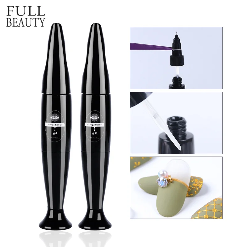 10ml Adhesive Glue for Nail Art Rhinestone Dual Use Brush Needle Fishtail Manicure Acrylic Supper Sticky Matt Topcoat CH953|Клей для