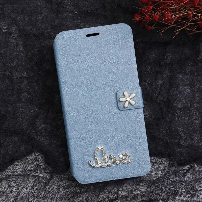 Blue W Love Для Apple iPhone 4, 4S, 5, 5S, SE, 6, 6 S, 7, 8 Plus, 6 P, 7 P, 8 P Plus, роскошный чехол-книжка из искусственной кожи, чехол-кошелек, мягкий чехол, подставка, Fundas - Цвет: Blue W Love