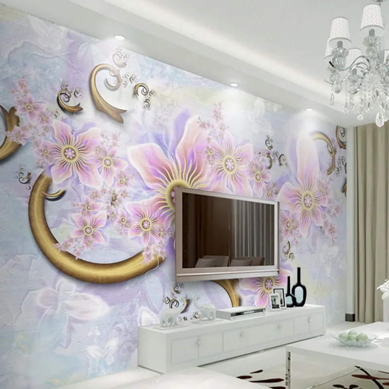 Пользовательские фото обои Современная Простота красивые абстрактные цветы ТВ