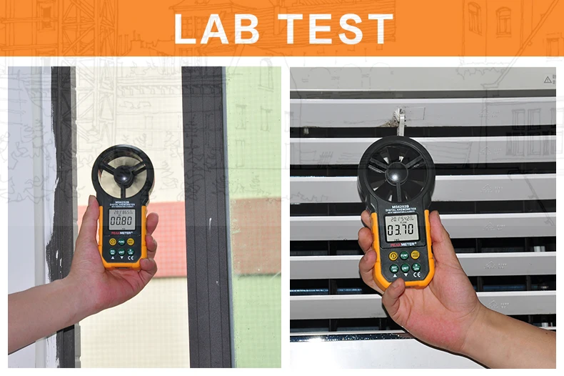 Цифровой анемометр температура воздуха Измеритель влажности PEAKMETER PM6252B с RH usb-портом