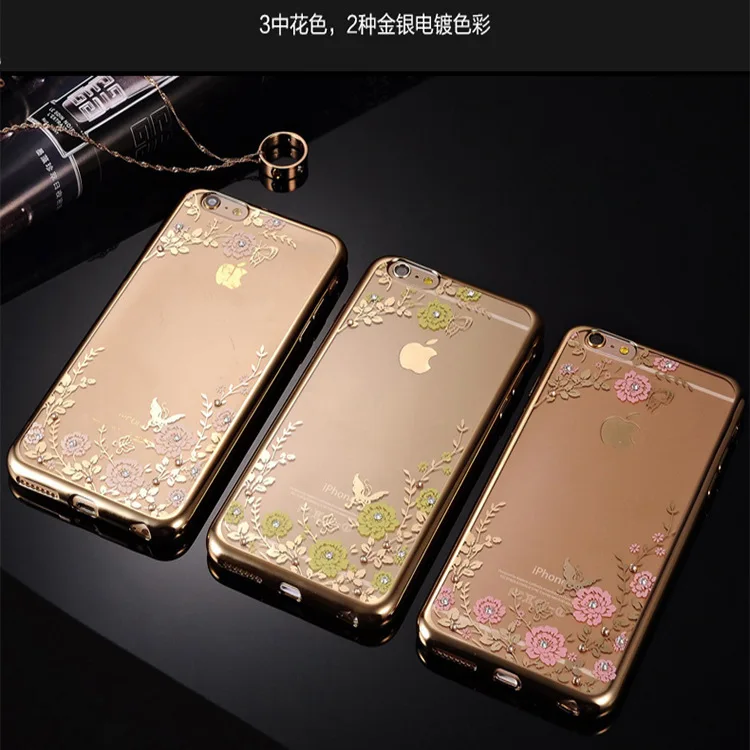 For Samsung Galaxy J3 J5 J7 2016 S7 Edge S6 A3 A5 A7 Note 3 4 5 Grand Prime Plating Case Cover Soft TPU Flower Flora Phone Cases |