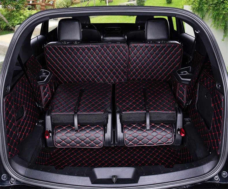 Роскошный коврик из волокнистой кожи для багажника автомобиля ford explorer 2011 2012 2013 2014