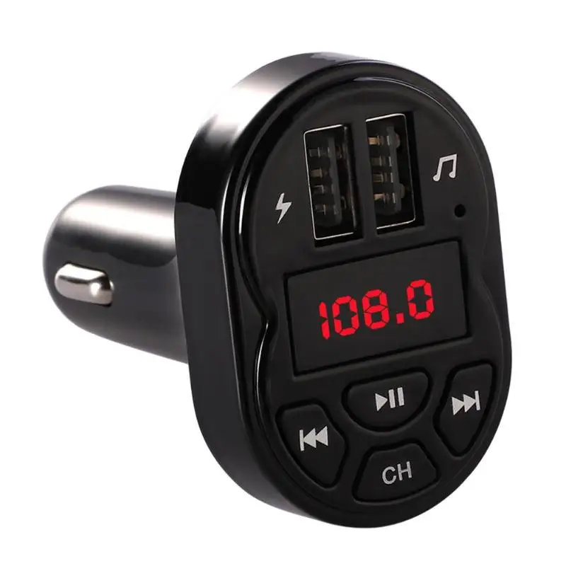 Черный Bluetooth 4,1 MP3 плеер Handsfree автомобильный комплект fm-передатчик Поддержка TF карта U диск QC2.0 3.1A Быстрая Двойная USB Зарядка адаптер питания - Название цвета: Черный