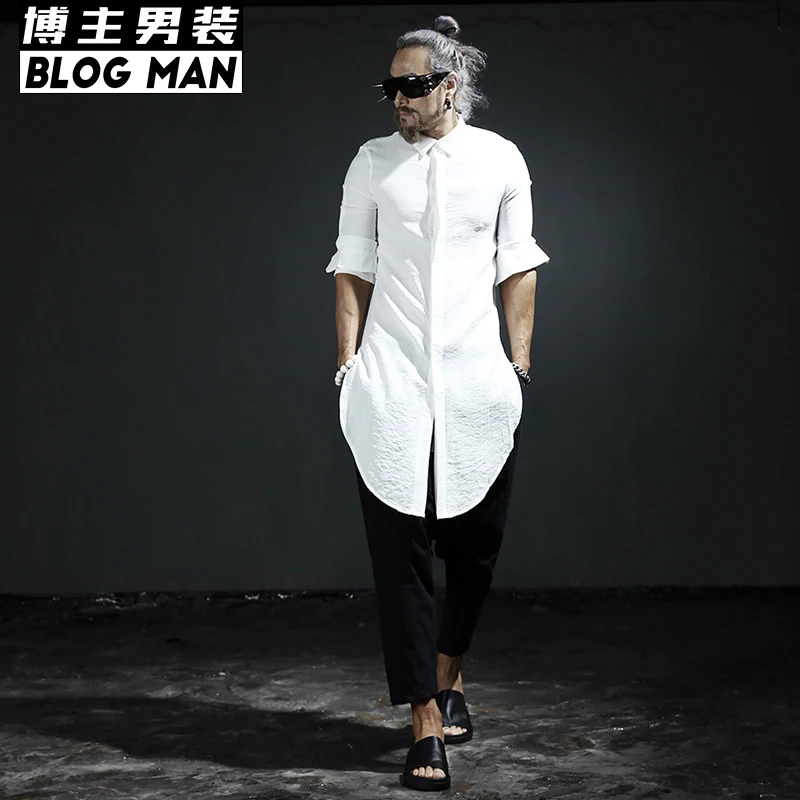 Новинка 2016 Мужская одежда летняя тонкая дышащая рубашка с длинным рукавом