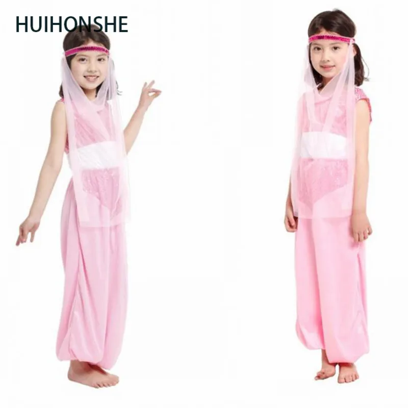 Children's Costumes Performance Clothing Pink Arab Belly Dance Princess Dress Cosplay Costume Girls's Christmas performance |