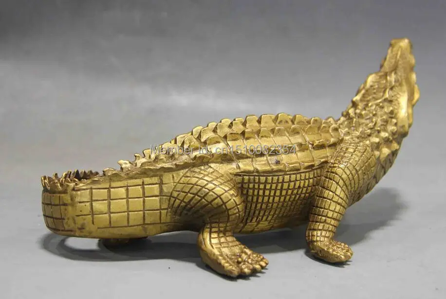 Китайский Фэншуй медный латунный дикий животный Аллигатор Крокодил | Дом и сад