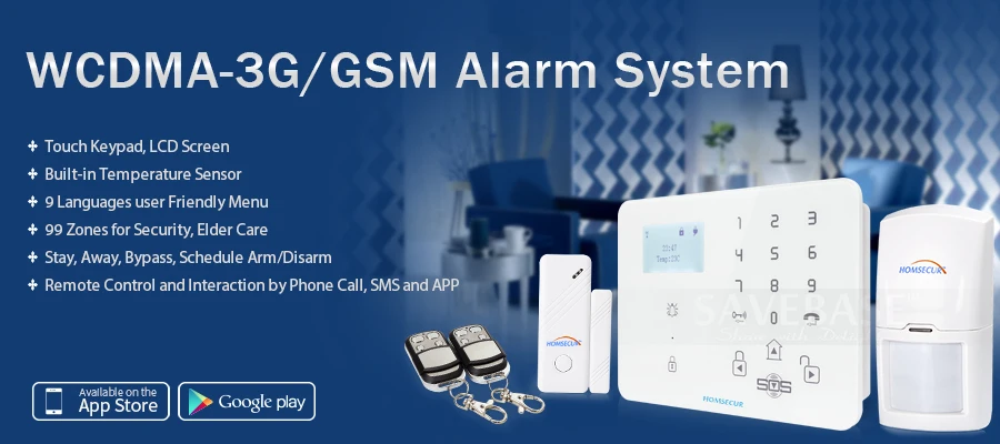 Homsecur беспроводный WCDMA-3G/GSM дома охранной сигнализации системы с пожилым ежедневно уход за жизнью функция