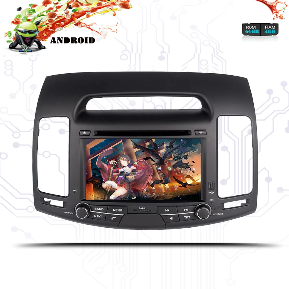 Octa Core 4G RAM 64G ROM Android 9 0 автомобильный DVD для Hyundai Elantra 2007 2008 2009 2010 11 с WIFI 3/4G GPS