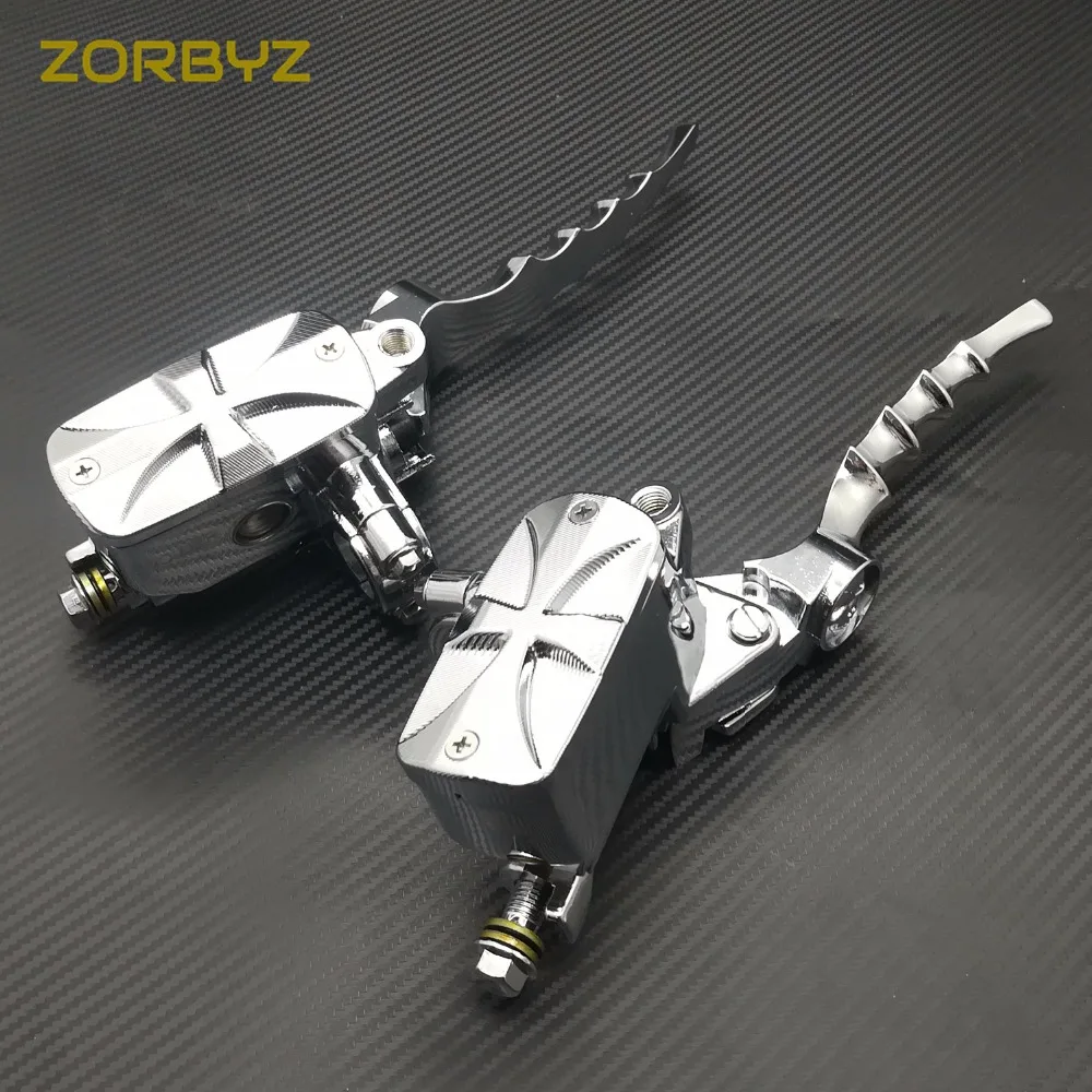 ZORBYZ 7/" 22 мм мотоциклетные хромированные перекрестные органы управления рулем водонагреватель тормоза гидравлические Рычаги Сцепления