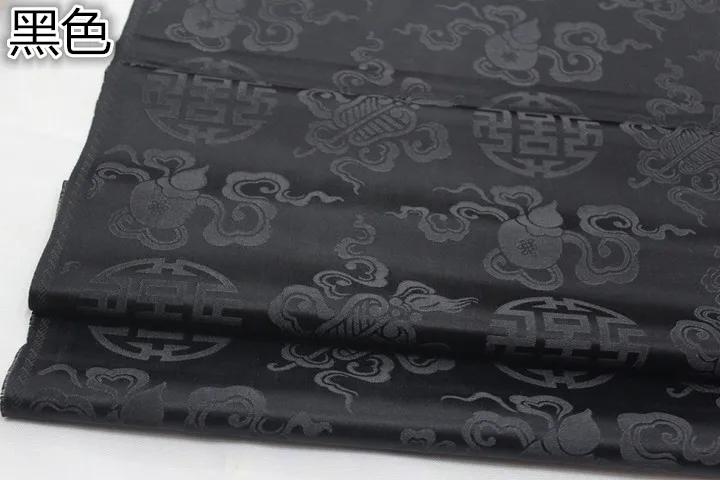 1meter black CF596 красный/золотой/Кофе/Brozen/черный/синий китайский Стиль парча жаккардовые шелковые ткани китайские свадебные пара Одежда Ткани - Цвет: 1meter black