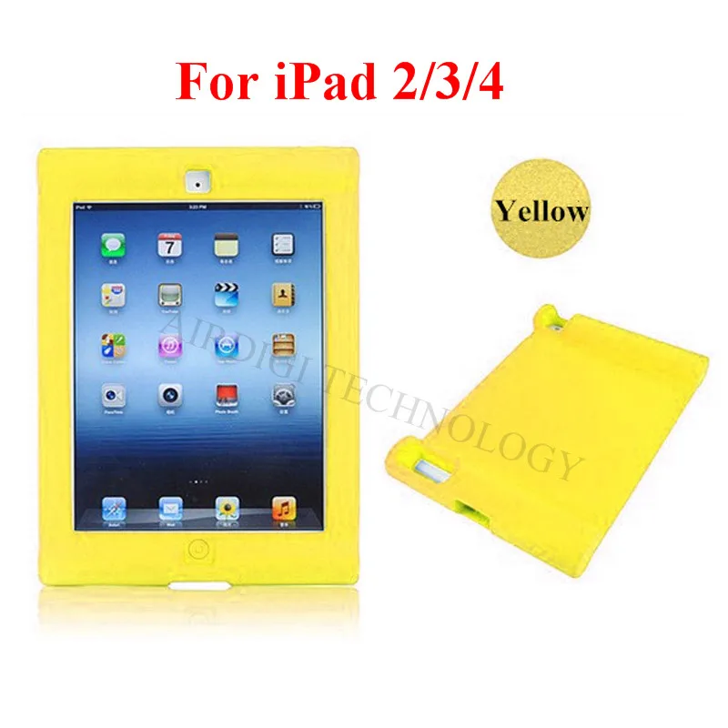 yellow for ipad 2 3 Противоударный Защитный чехол для Apple iPad 2/3/4 силиконовый ударостойкий чехол Крышка для дома Для детей с бесплатной доставкой - Цвет: yellow for ipad 2 3