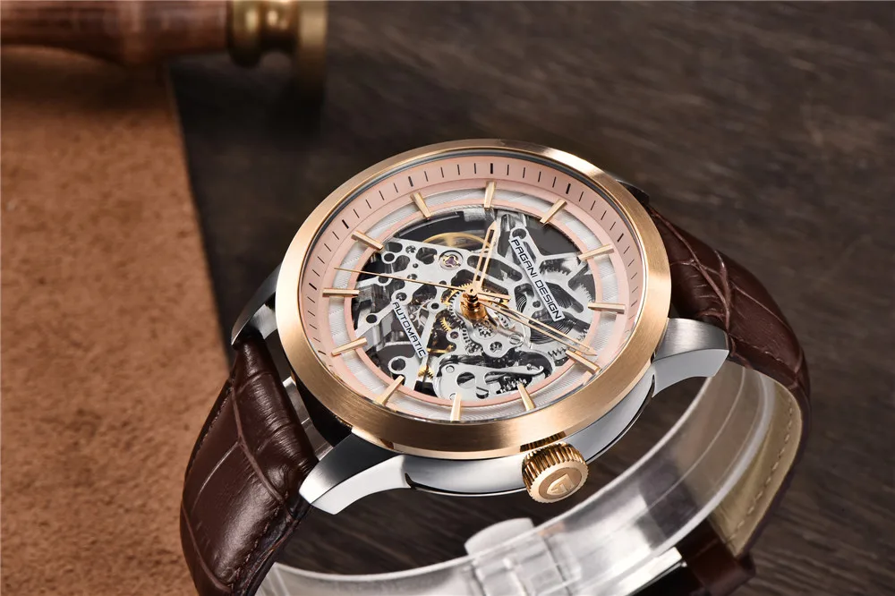 Модные Роскошные Брендовые Часы PAGANI с кожаным Tourbillon, автоматические механические мужские часы, военные водонепроницаемые часы, мужские часы