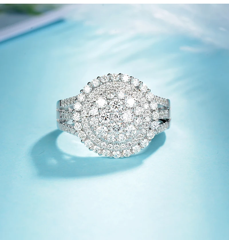 AULEEZE Роскошная сверкающая оправа 1,4 cttw муассанит кольцо с бриллиантом 14 K покрытое розовым золотые обручальные кольца для Для женщин, хорошее ювелирное изделие