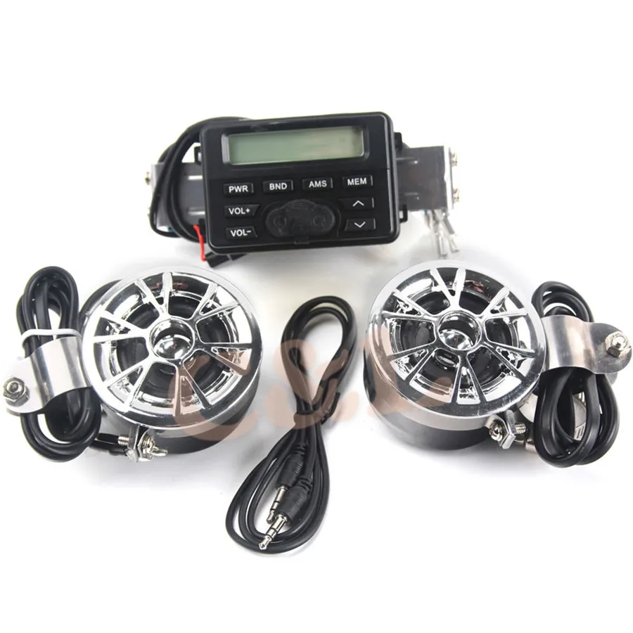 12 В FM радио для мотоцикла/MP3 стерео динамик + 2 водонепроницаемых динамика на