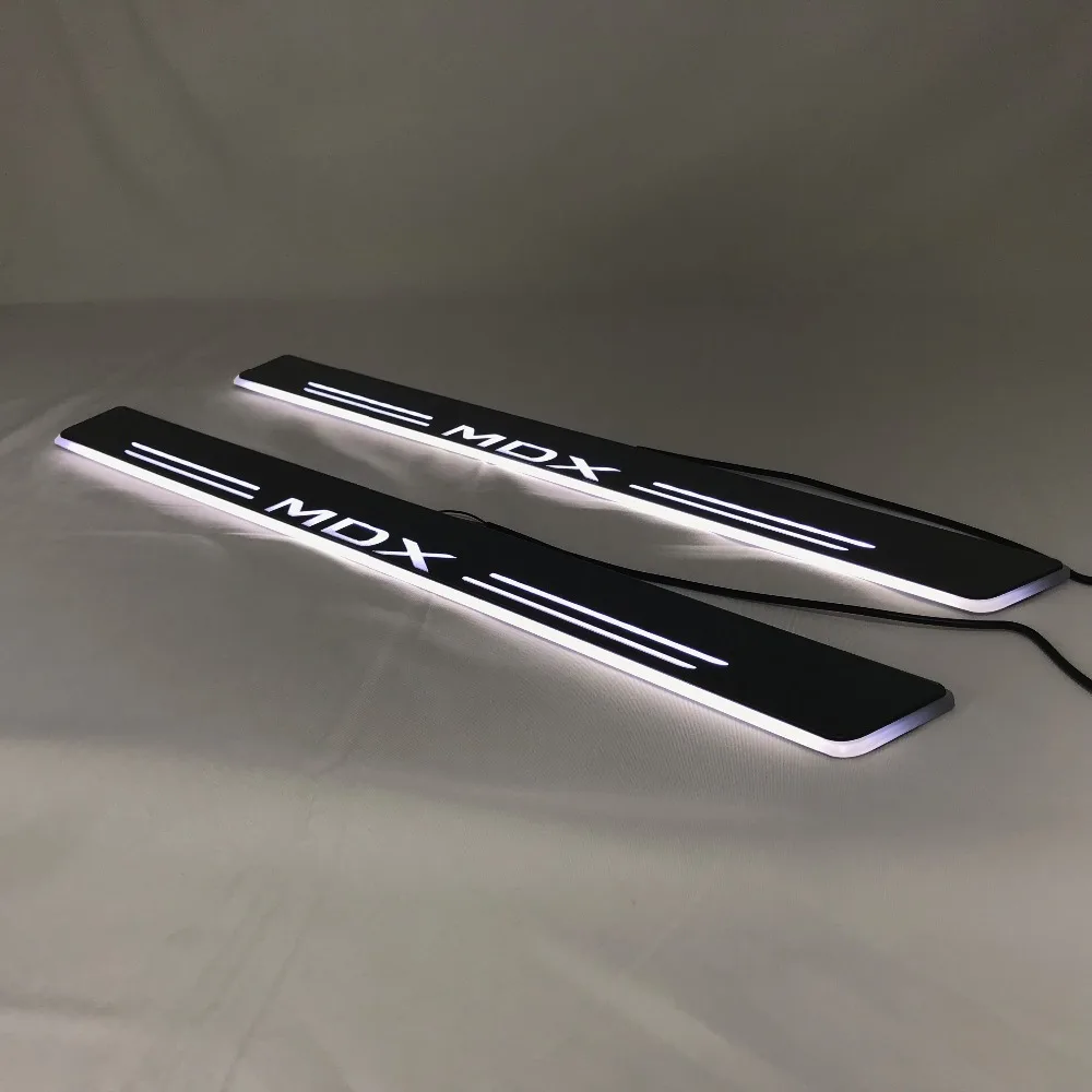 RQXR led движущиеся двери потертости для Acura mdx динамический порог пластина плоская подкладка наложения потока/натюрморт света, 2 шт