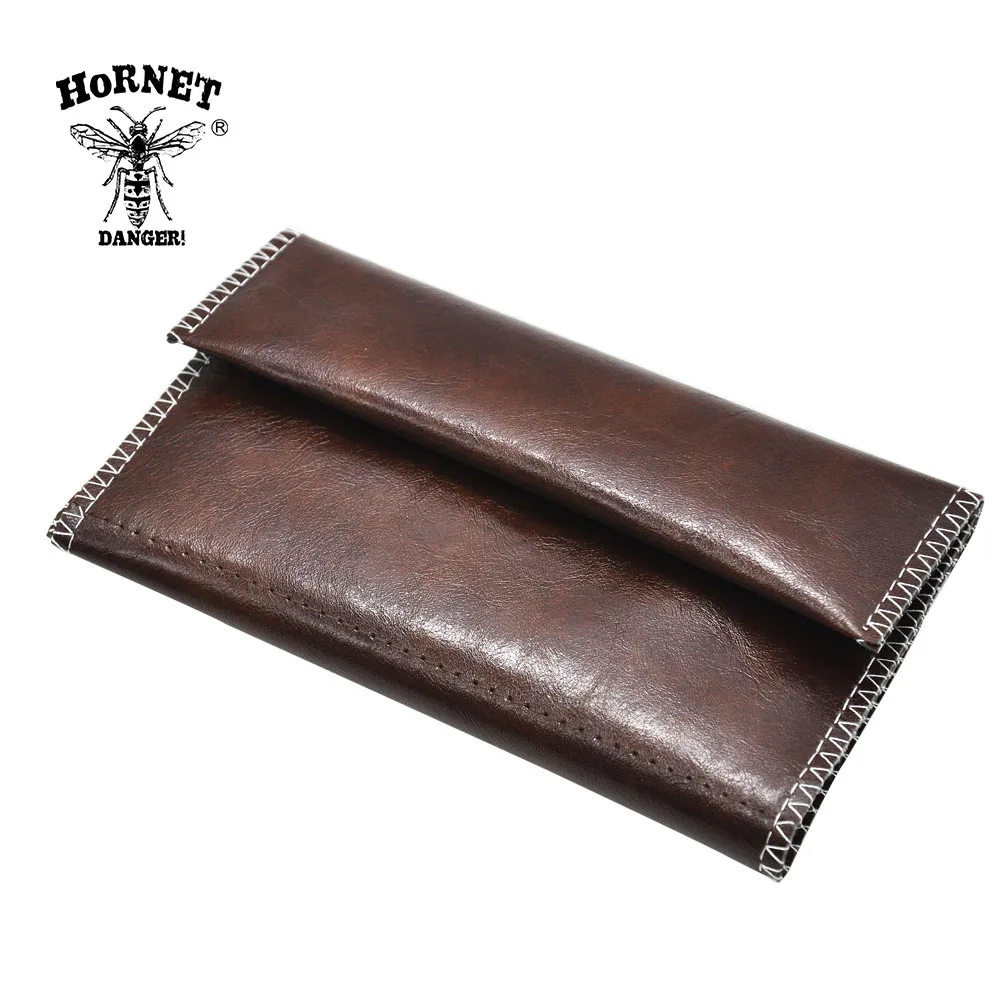 DeepBrown Сумка для табака из искусственной кожи, портативный чехол для сигарет, табачный чехол, бумажный держатель, аксессуары для курения - Цвет: DeepBrown