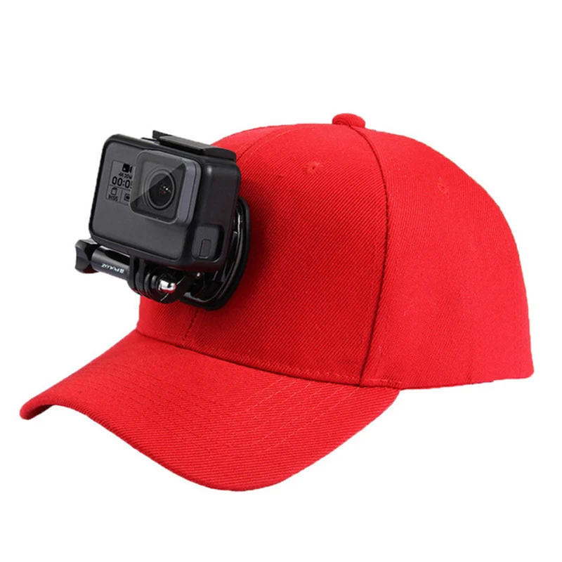 Red PULUZ для Go Pro Аксессуары Открытый шляпа от солнца Topi бейсболка W/держатель крепление для GoPro HERO5 HERO4 Session HERO 5 4 3 2 1 - Цвет: Red