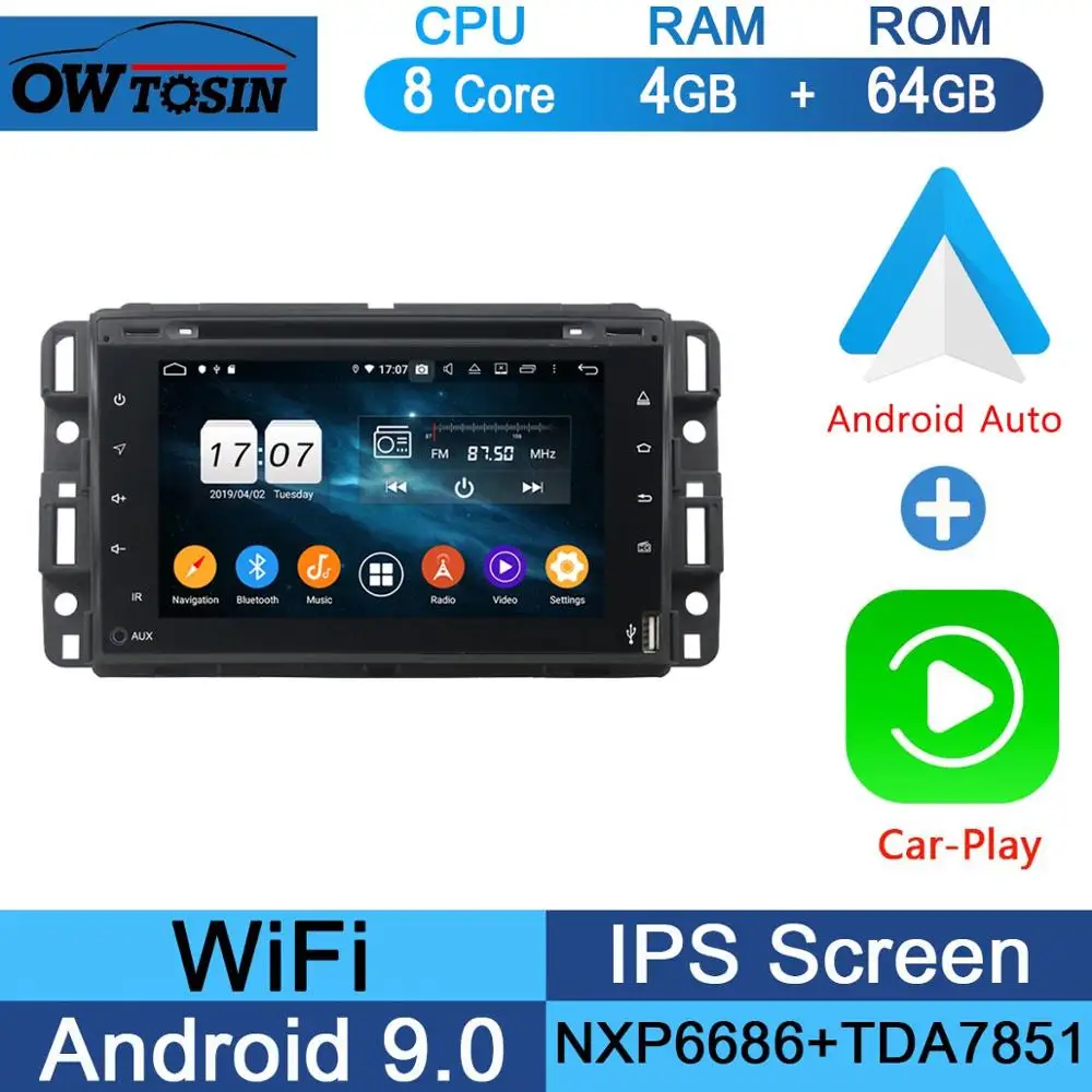 64G CarPlay Android " ips 1024*600 8 ядерный 4G+ 64G Android 9,0 автомобильный dvd-плеер для GMC Yukon Sierra Tahoe передняя фара для Chevy Express Impala Cobalt Equinox DSP радио - Color: 64G CarPlay Android