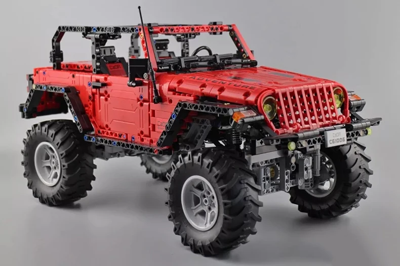 Cada C61006 Technic серии RC внедорожный автомобиль авантюрист красный джип модель строительные блоки дистанционное управление RC SUV автомобили кирпичи светодиодные