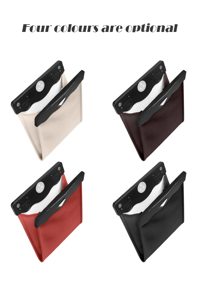 

1Pcs LED Car Garbage Bag WaterProof Magnetic Adsorption Trash Can Back Seat Hanging Leather Auto Storage Pocket Leak-Proof New