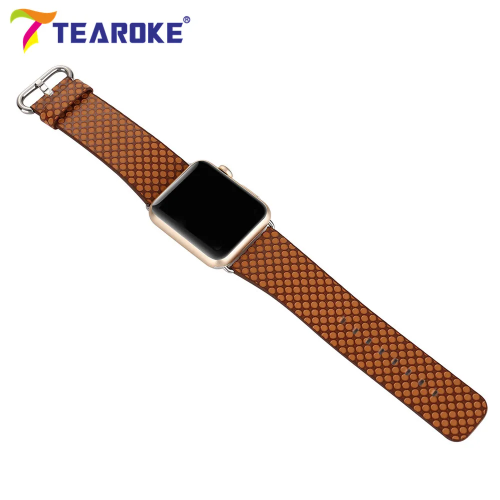 Tearoke кожаный ремешок для Apple Watch 38 мм 42 Мода Dot Pattern Для женщин мужчин замена iwatch 1 2
