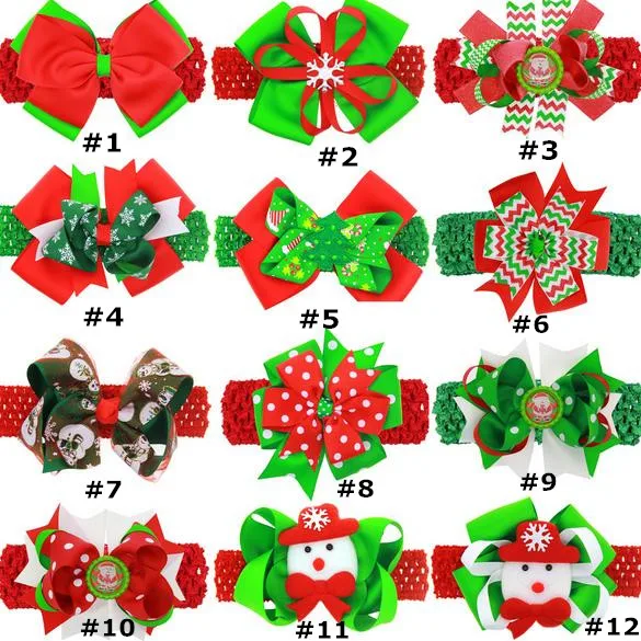 

Christmas Headband 6'' Red Bow Headband Crochet Headband With Big Ribbon Bow for Kids Headband