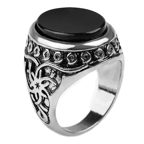 Ancient Silver 1 Новое Европейское и американское модное атмосферное покрытие тайского серебряного сплава мужское кольцо - Цвет основного камня: Ancient Silver 1