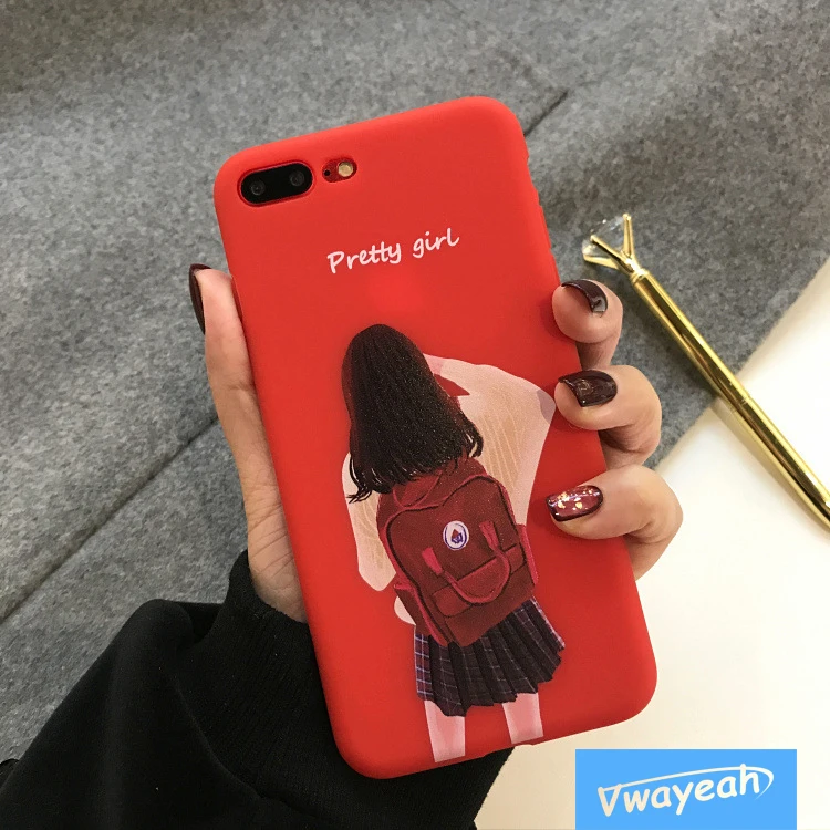 Ins Hot Lovers Student Pretty Girl Cute Boy Schoolbag Skateboard Personality Japan Korea Case For iPhone x 10 6 6s 7 8 Plus | Мобильные