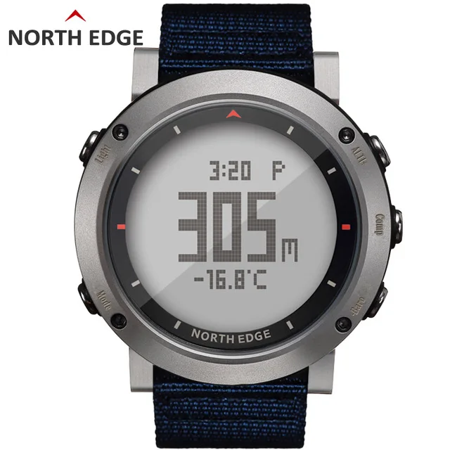 Altay blue blue NORTH EDGE, мужские спортивные часы, альтиметр, термометр, барометр, компас, шагомер, калории, нейлоновые часы, цифровые часы для бега, альпинизма - Цвет: Altay blue blue